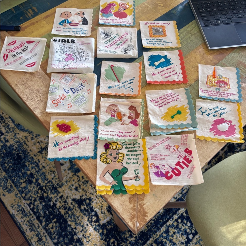 Vintage-Inspired Cocktail Napkins Set
